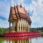 Majestic Thai temple with intricate architecture