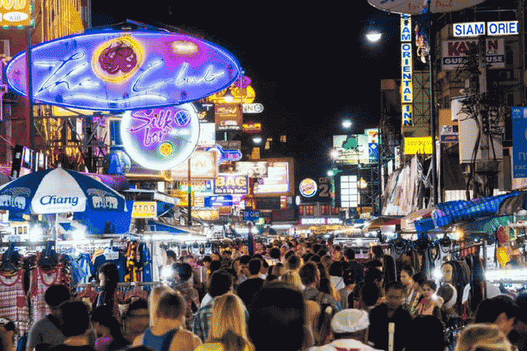 Khao San Road bazaar, Thailand