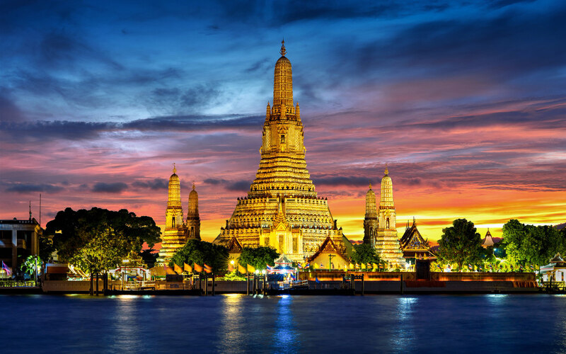 Buddhist temple (wat) in the Bangkok Thailand